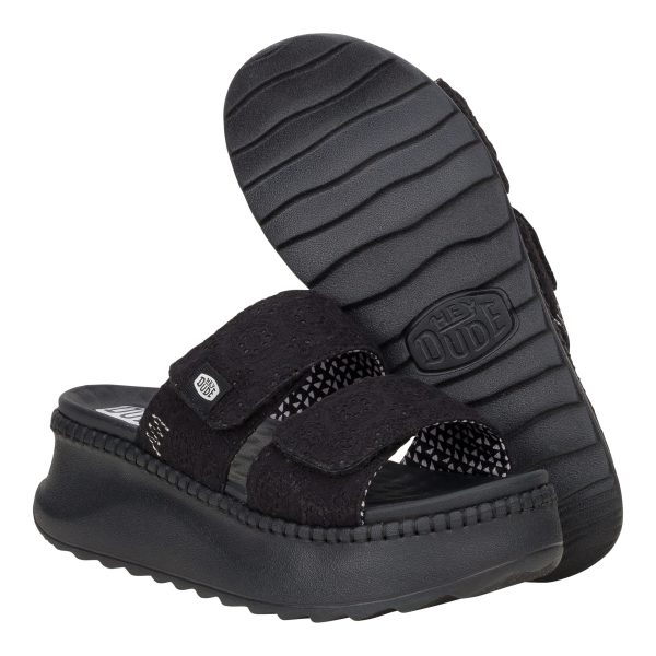 Delray Slide Eyelet - Black