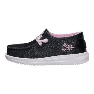 Wendy Toddler Shimmer Flower - Charcoal