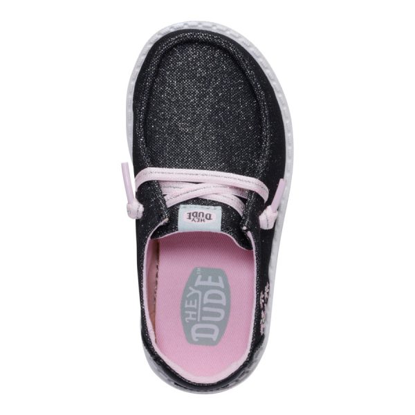 Wendy Toddler Shimmer Flower - Charcoal