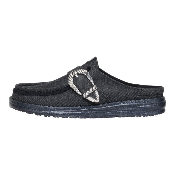 Wendy Slip Buckle Denim - Black/Black