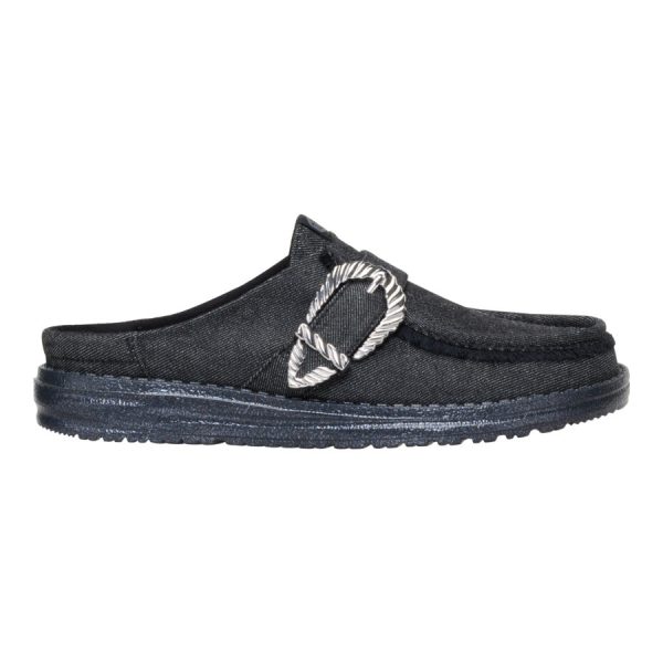 Wendy Slip Buckle Denim - Black/Black