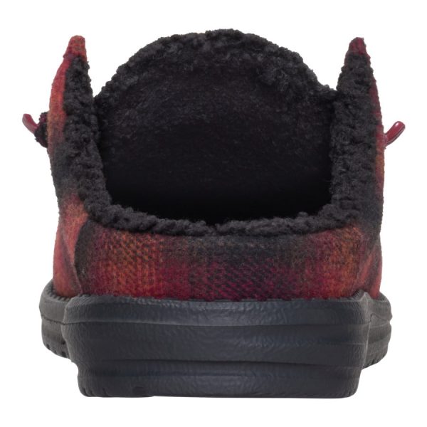 Wally Slip Cozy Plaid - Red Plaid/Black