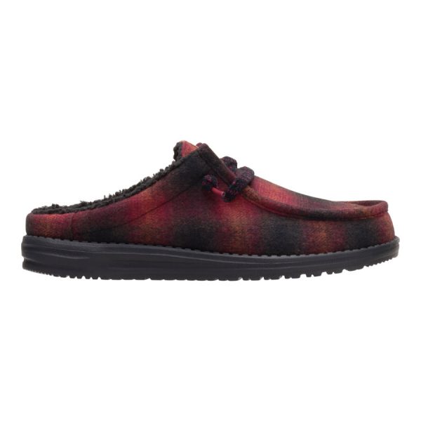 Wally Slip Cozy Plaid - Red Plaid/Black