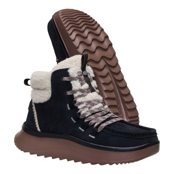 Wendy Peak Apres Suede Cozy Stitch - Black/Tan