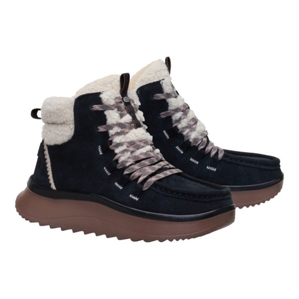 Wendy Peak Apres Suede Cozy Stitch - Black/Tan