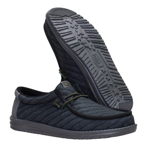 Wally Washed Quilt - Black/Grey