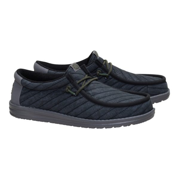Wally Washed Quilt - Black/Grey