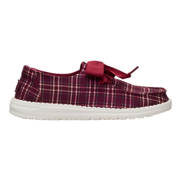 Wendy Holiday Bow - Red Plaid/Burgundy