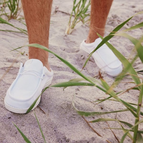 Wally Slip Stretch Canvas - White/White